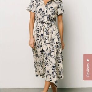 Baltic Born Black and White Tie Front Midi Dress